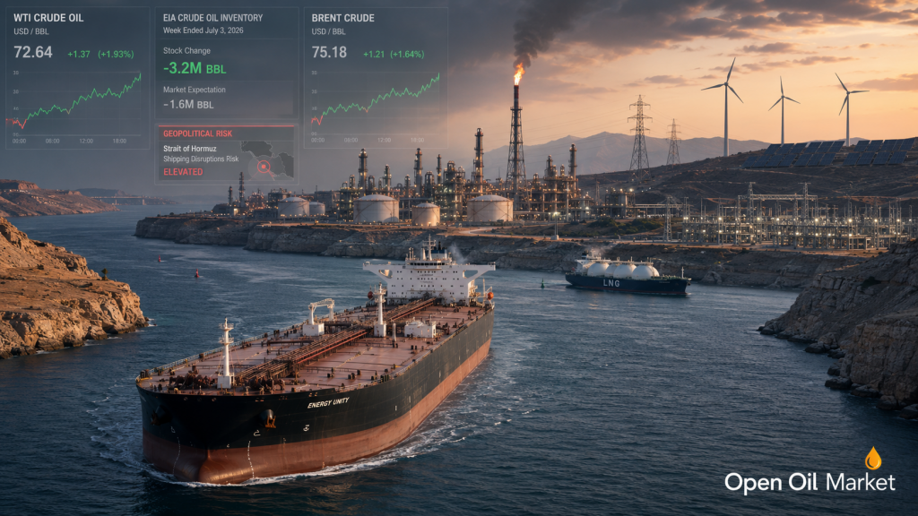 Nachrichten aus der Öl- und Gasindustrie — Mittwoch, 8. Juli 2026: Risiko in Hormuz, EIA-Reserven und der Markt für Mineralölerzeugnisse