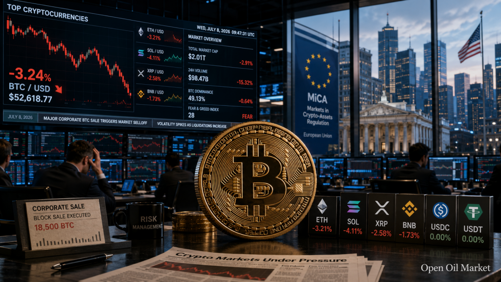 Neuigkeiten über Kryptowährungen, Mittwoch, 8. Juli 2026: Bitcoin unter Druck durch MiCA-Strategie und neue Regeln