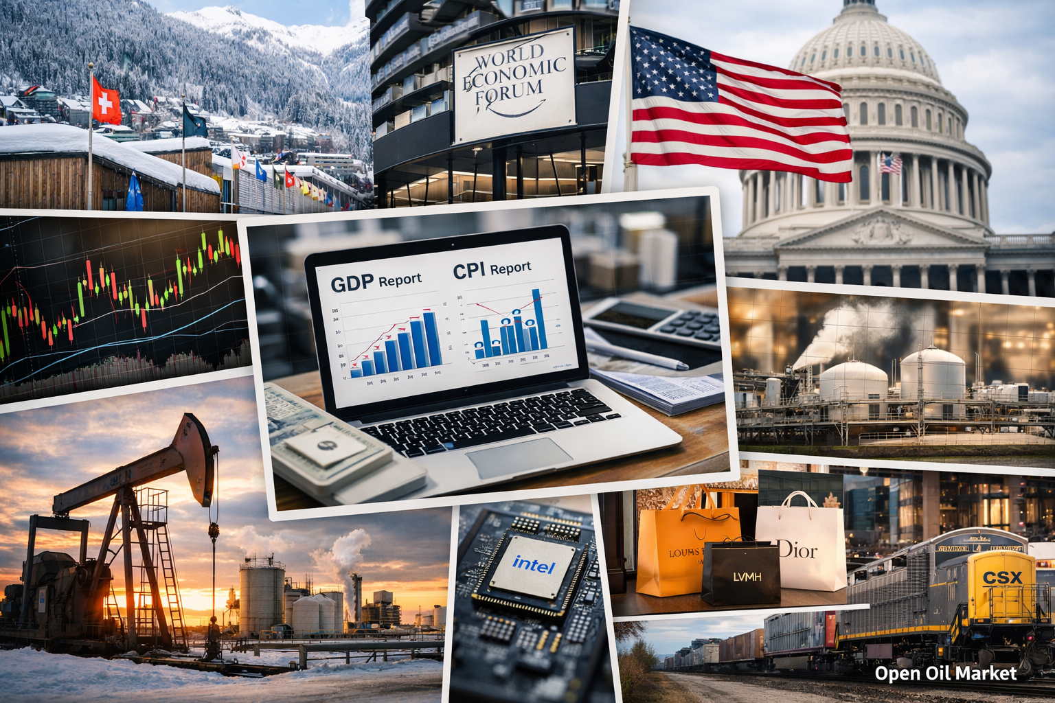 Wirtschaftliche Ereignisse und Unternehmensberichte — Donnerstag, 22. Januar 2026: Weltwirtschaftsforum, CPI USA und BIP USA