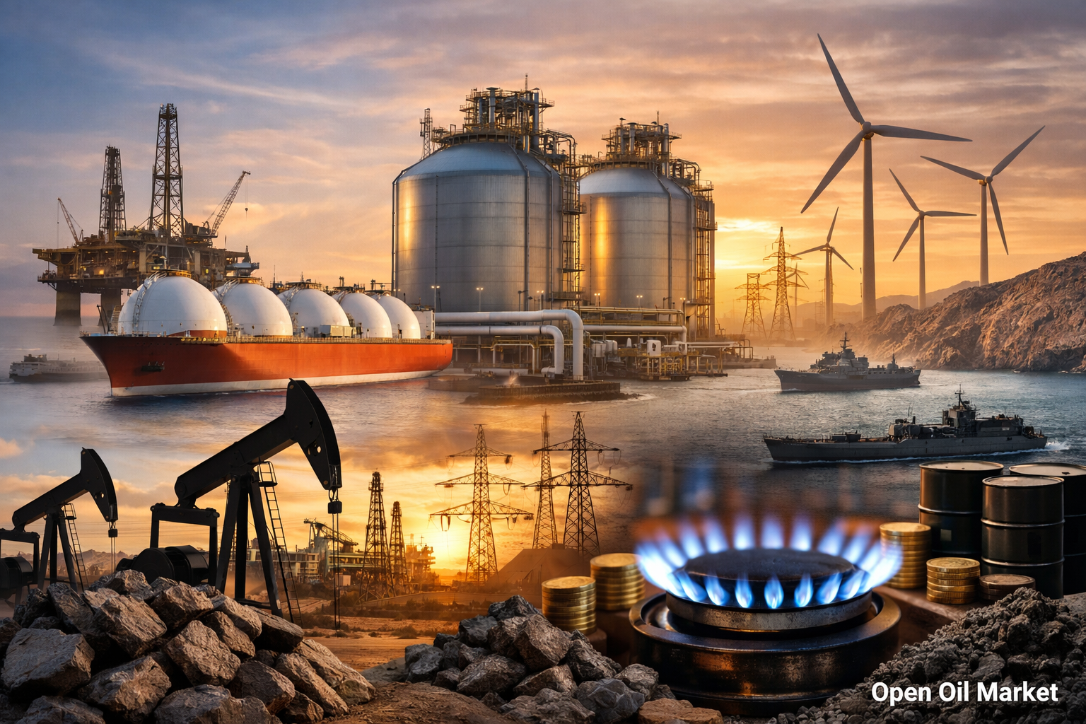 Nachrichten Öl und Gas und Energie — Donnerstag, 26. Februar 2026: Risiko der Eskalation rund um den Iran, Dynamik Brent/WTI und rekordverdächtige LNG-Ströme nach Europa.