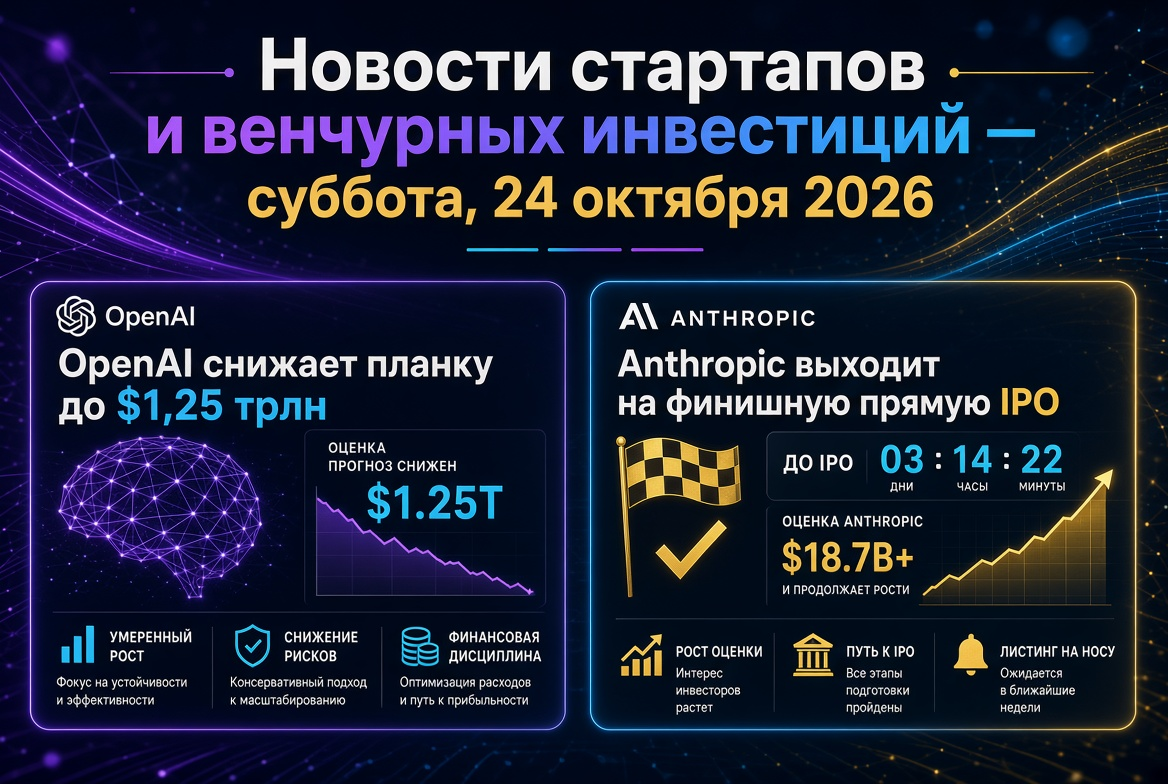 Nachrichten der Startups und Venture Capital - Samstag, 24. Oktober 2026: OpenAI senkt die Messlatte auf 1,25 Billionen Dollar, während Anthropic auf die Zielgerade zum IPO geht.