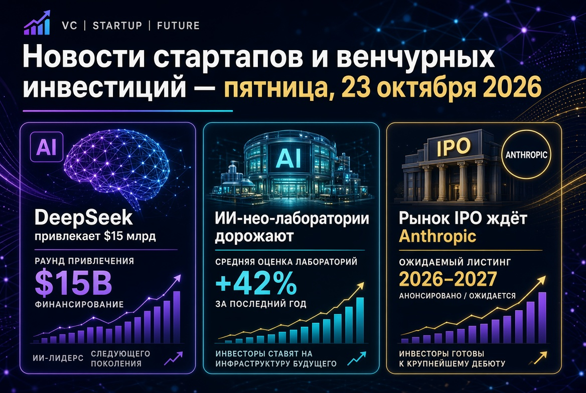 Nachrichten über Start-ups und Risikokapital – Freitag, den 23. Oktober 2026: DeepSeek zieht 15 Milliarden US-Dollar an, AI-Neo-Labore steigen, der IPO-Markt erwartet Anthropic
