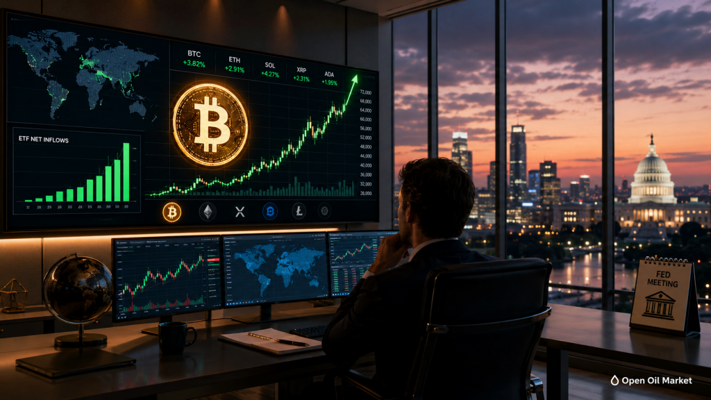 Bitcoin steigt im Zuge von ETF-Strömen und der Sitzungserwartungen der Fed, globaler Kryptowährungsmarkt am 16. Juni 2026