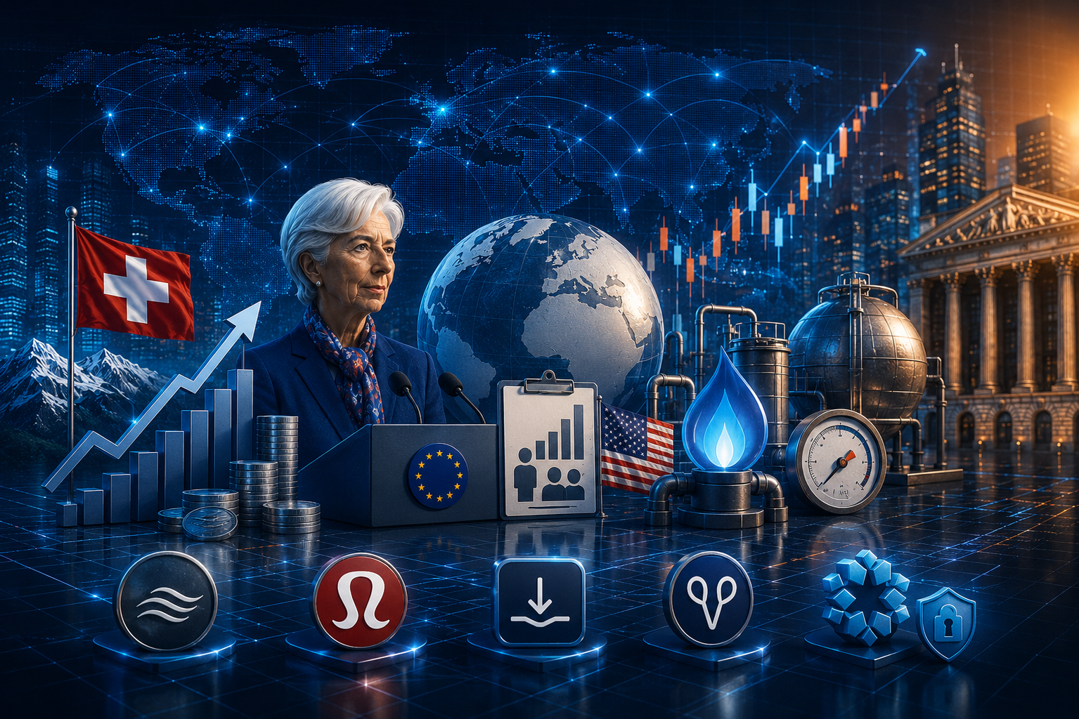 Wirtschaftliche Ereignisse und Unternehmensberichte vom 4. Juni 2026: Schweizer CPI, Rede von Lagarde, US-Arbeitslosenanträge, EIA-Gasreserven und Berichte von Ciena, Lululemon, DocuSign, Samsara und Rubrik