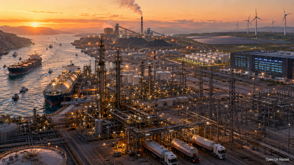 Weltmarkt für Öl, Gas und Energie am 16. Juli 2026 — LNG, Raffinerien, Elektrizität und erneuerbare Energien