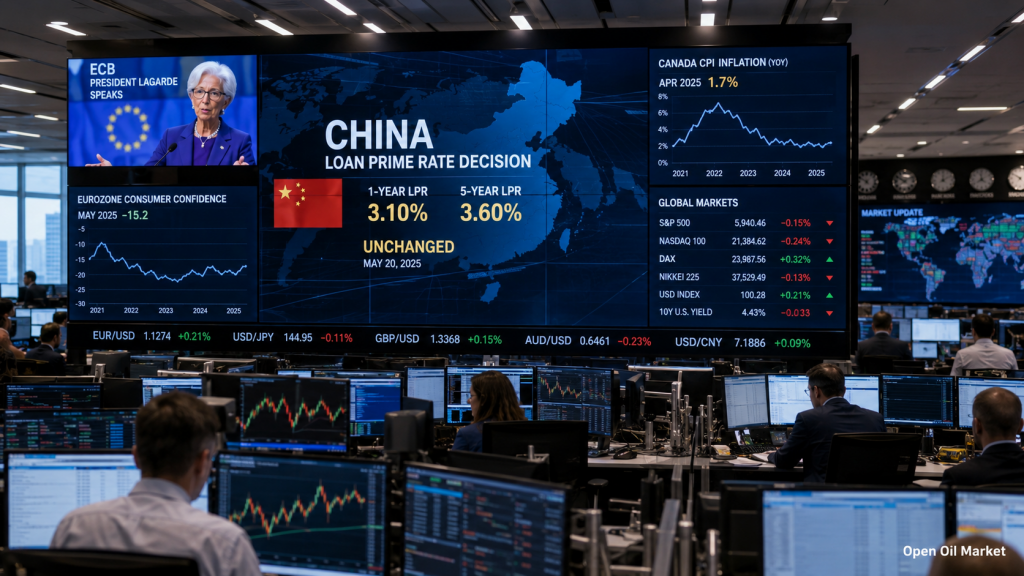 Makroökonomischer Kalender und Unternehmensberichte 22. Juni 2026 für Investoren: LPR-Chinasatz, Lagarde-Rede, CPI Kanada und Verbrauchervertrauen der Eurozone