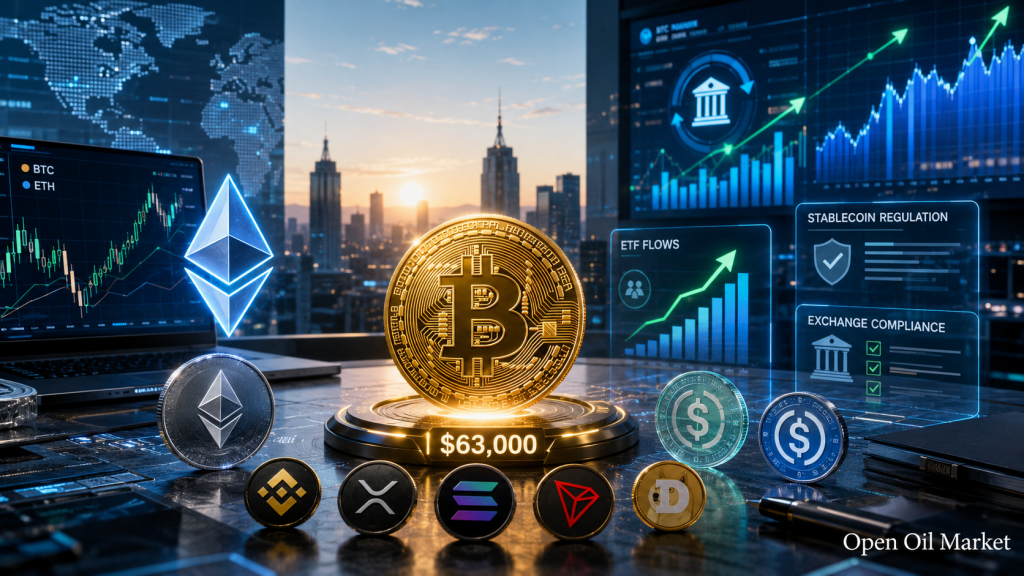 Kryptowährungsmarkt am 10. Juli 2026: Bitcoin etwa 63.000 USD, Ethereum, Top-10 Kryptowährungen, ETF und Stablecoins
