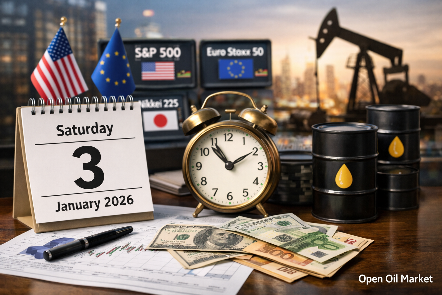 Wirtschaftliche Ereignisse und Unternehmensberichte — Samstag, 3. Januar 2026: Minimalistische Makrostatistiken und ruhige Märkte vor dem OPEC+-Treffen