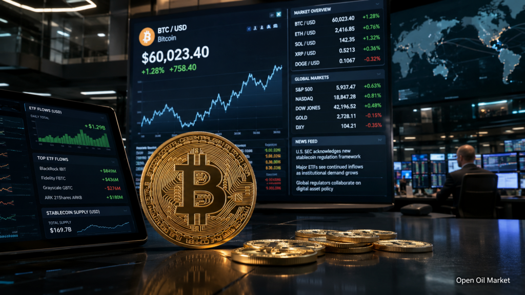 Kryptowährungsmarkt am 29. Juni 2026: Bitcoin, ETFs, Stablecoins und die Top 10 digitalen Vermögenswerte